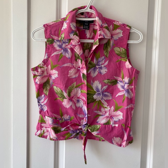 Vintage Floral Jones New York Sleeveless Top (S) - Picture 2 of 11